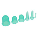 Set Of 6PCS Portable Easy Adsorption Silicone Cuppings Swelling Pain Swelling Reliever Green
