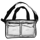 Clear Travel Makeup Bag Cosmetic Organizer with 2 External Pockets and Adjustable Shoulder Strap