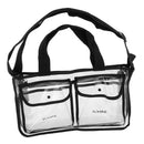 Clear Travel Makeup Bag Cosmetic Organizer with 2 External Pockets and Adjustable Shoulder Strap