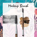 Wooden Handle Dual Head Eyebrow Eyeliner Angled Makeup Brush Cosmetic Tool