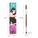 Wooden Handle Dual Head Eyebrow Eyeliner Angled Makeup Brush Cosmetic Tool