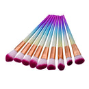 9pcs Colorful Scrub Gradient Color Makeup Brushes Set Cosmetic Face Powder Foundation Blush Eyeshadow Lip Blusher Brush Kit Purple Hair