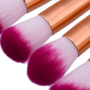 9pcs Colorful Scrub Gradient Color Makeup Brushes Set Cosmetic Face Powder Foundation Blush Eyeshadow Lip Blusher Brush Kit Purple Hair