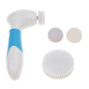 Electric Facial Skin Care Body Massager Scrubber Face Latex Puff Head Blue