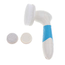 Electric Facial Skin Care Body Massager Scrubber Face Latex Puff Head Blue