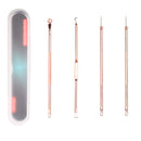 4 Pieces Steel Blackhead Acne Blemish Comedone Extractor Remover Tool Kit