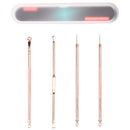 4 Pieces Steel Blackhead Acne Blemish Comedone Extractor Remover Tool Kit