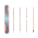 4 Pieces Steel Blackhead Acne Blemish Comedone Extractor Remover Tool Kit