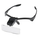 5 Pieces Lens Headband Magnifier Glass Visor 2-LED Light Magnifying Loupe