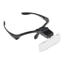5 Pieces Lens Headband Magnifier Glass Visor 2-LED Light Magnifying Loupe