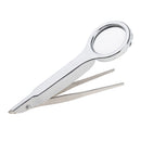 Portable 10x Mini Diamond Magnifying Glass loupe Hand Held Magnifier with Tweezer