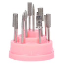 48 Holes Nail Drill Bit Stand Display Holder Organizer Storage Box Pink