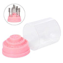 48 Holes Nail Drill Bit Stand Display Holder Organizer Storage Box Pink