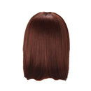 Women's Short Straight Bob Human Hair Wig with Flat Bangs Costume Cosplay Fancy Dress Wig