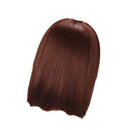 Women's Short Straight Bob Human Hair Wig with Flat Bangs Costume Cosplay Fancy Dress Wig