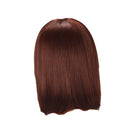 Women's Short Straight Bob Human Hair Wig with Flat Bangs Costume Cosplay Fancy Dress Wig