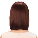 Women's Short Straight Bob Human Hair Wig with Flat Bangs Costume Cosplay Fancy Dress Wig