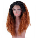 24inch Ombre Shaggy Afro African Wavy Curly Wigs Synthetic Lace Front Wig