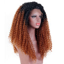 24inch Ombre Shaggy Afro African Wavy Curly Wigs Synthetic Lace Front Wig