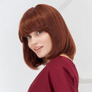 Charming Natural Short Straight Auburn Red Bob Wig Human Hair for Women