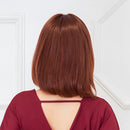 Charming Natural Short Straight Auburn Red Bob Wig Human Hair for Women