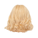 Trendy Fluffy Short Human Hair Wig Blonde Curly Straight Women Ladies Wigs