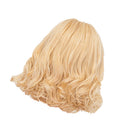 Trendy Fluffy Short Human Hair Wig Blonde Curly Straight Women Ladies Wigs