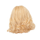 Trendy Fluffy Short Human Hair Wig Blonde Curly Straight Women Ladies Wigs