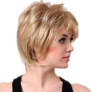 Fashion Short Straight Fluffy Light Blonde Wig Heat Resistant Synthetic Hair Wig for Women