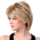 Fashion Short Straight Fluffy Light Blonde Wig Heat Resistant Synthetic Hair Wig for Women