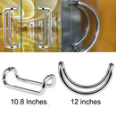 1 Pair High Quality 304 Stainless Steel Rust Proof Glass Door Pull Handle for Shower Bathroom 10.8 inches
