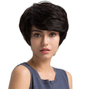 Fancy Women Real Human Hair Wig Short Full Wigs Heat Resistant Cosplay Black