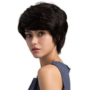 Fancy Women Real Human Hair Wig Short Full Wigs Heat Resistant Cosplay Black