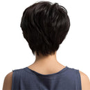 Fancy Women Real Human Hair Wig Short Full Wigs Heat Resistant Cosplay Black