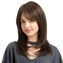 Fashion Women Synthetic Hair Cosplay Long Straight Layered Side Bangs Natural Wigs Costume Fancy Party Wigs Brown