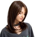 Fashion Women Synthetic Hair Cosplay Long Straight Layered Side Bangs Natural Wigs Costume Fancy Party Wigs Brown