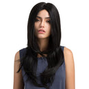 Women's Middle Parting Long Wavy Synthetic Hair Heat Resistance Wig Daily Cosplay Costume Party Full Head Wigs Black + Hairnet