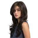 22'' Long Natural Looking Wavy Curly Layered Heat Resistant Synthetic Hair Wigs with Cap for Women Dark Brown