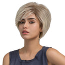 10'' Fashion Woman Layered Natural Short HEAT RESISTANT Synthetic Hair Wigs with Cap Light Blonde