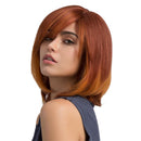 Trendy Women Long Bob Lob Human Hair Full Wig Wavy Curly Cospaly Party Wig