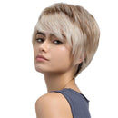 Natural Women Girls Fluffy Layered Beige Brown Short Real Human Hair Wig Heat Resistant Full Wig Cosplay Wigs