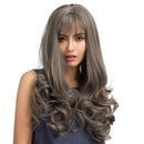 Natural Fashion Women Long Curly Grey Full Hair Wig Heat Resistant Cosplay