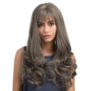 Natural Fashion Women Long Curly Grey Full Hair Wig Heat Resistant Cosplay