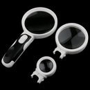 Premium Magnifying Glass 3 Lenses with LED Lights Handheld Portable Magnifier 2.5x, 5x, 16x Set