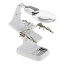 Helping Hand Tool 3X 4.5X Magnifying Glass LED Clips Soldering Magnifier Kit