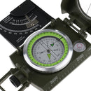 Multi-function Zinc Alloy Marching Army Sighting Compass with Inclinometer for Camping Hiking - Army Green