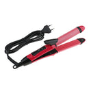 Professional 2 In 1 Streamline Design Comfortable Straightening Curling Irons Wand Red