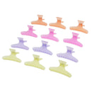 12 Pcs Butterfly Plastic Hair Claw Salon Hairdressing Hairdressers Styling Clips Clamp Multicolored Set Kit