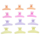 12 Pcs Butterfly Plastic Hair Claw Salon Hairdressing Hairdressers Styling Clips Clamp Multicolored Set Kit