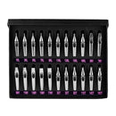 22Pcs/Box Stainless Steel Tattoo Tips Nozzles Set with 6Pcs Aluminum Ribbed Grips